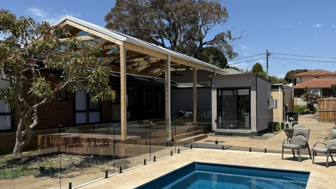 New swimming pool installation and outdoor entertaining area in Mount Eliza