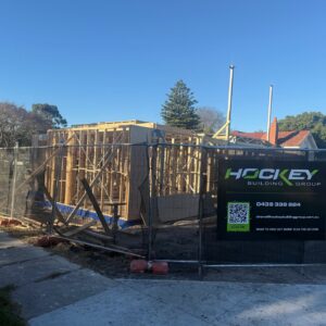 Hockey Building Group project sign at Frankston construction site